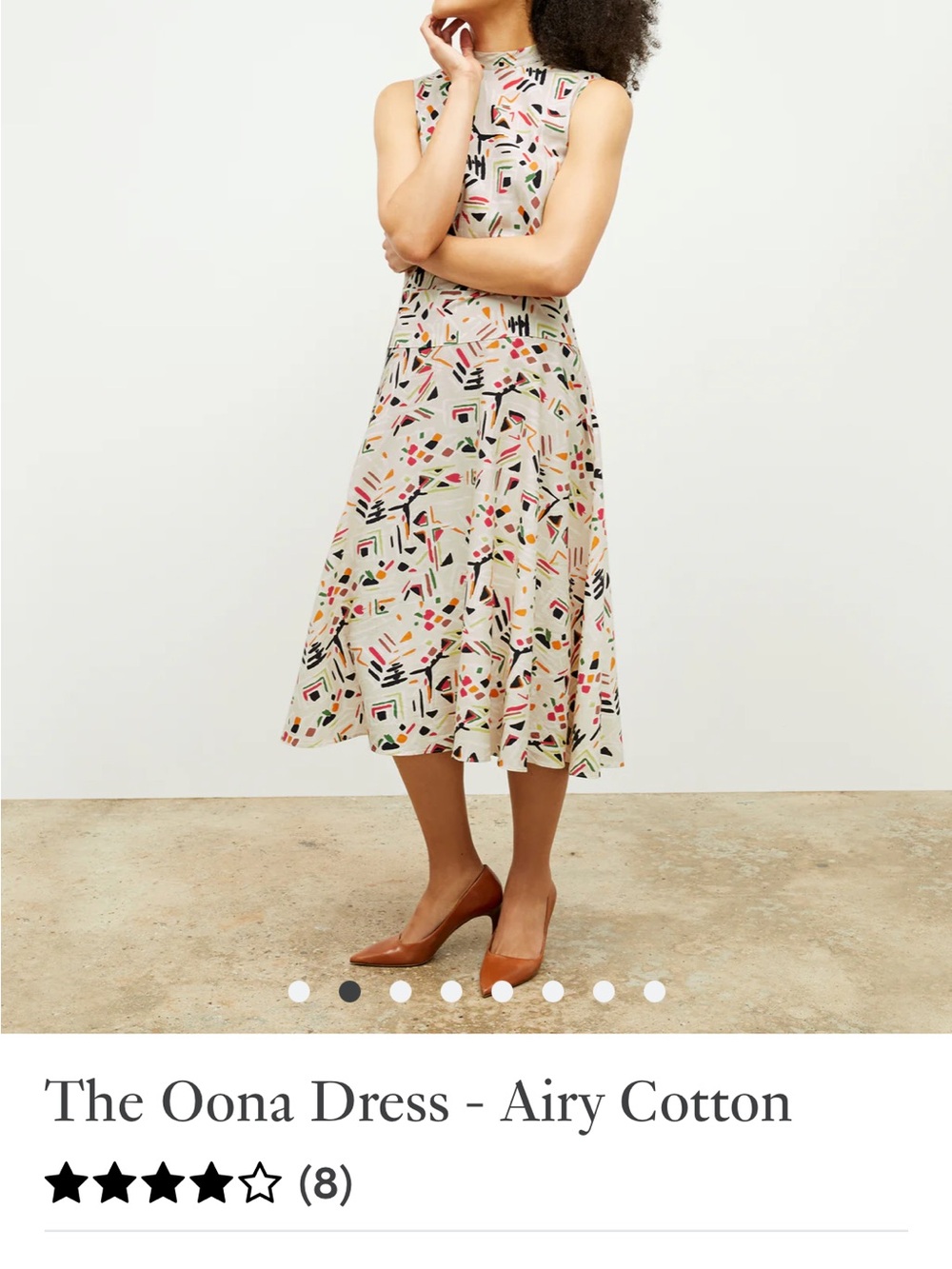 NWT MM.LaFleur Oona 1.0 Midi Dress in Cream with Black, Red & Green Print - Picture 11 of 13